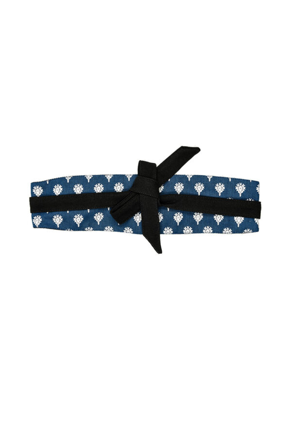 Ceinture provençale réversible à nouer Francette bleue