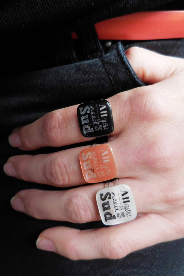 Bague All you need is sud blanc – Image 3