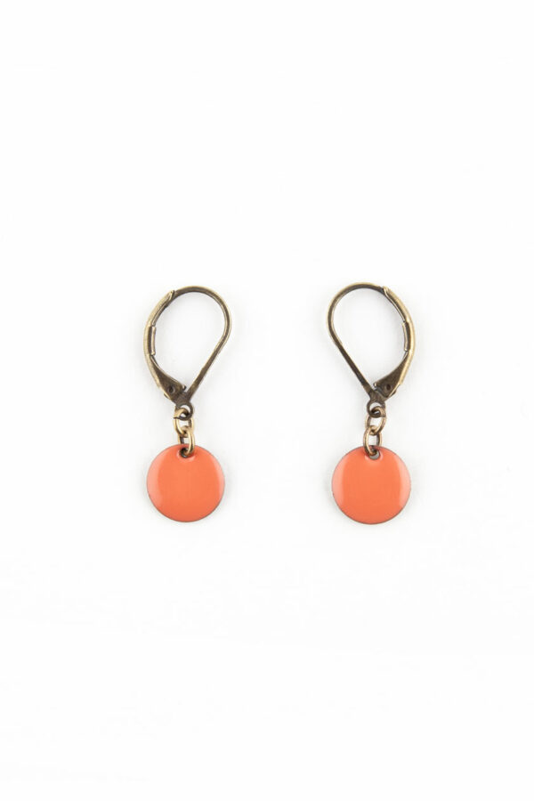 boucles d'oreilles émail corail Péquelettes