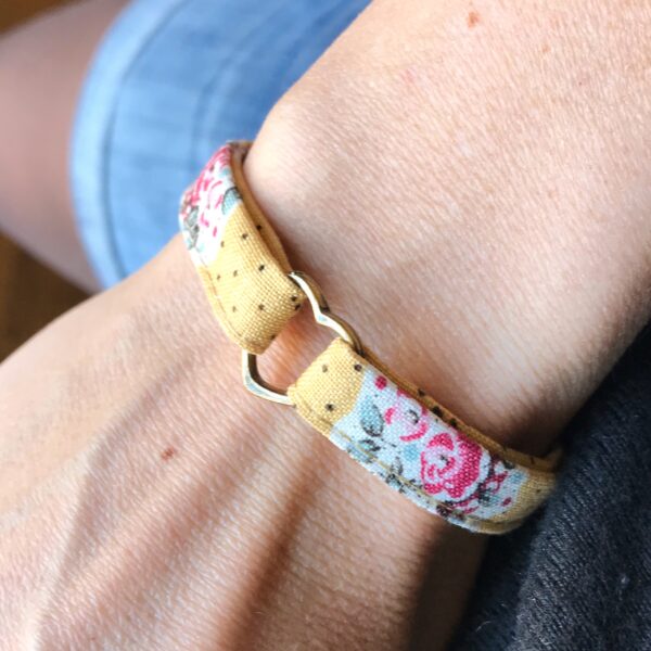 bracelet tissu liberty jaune
