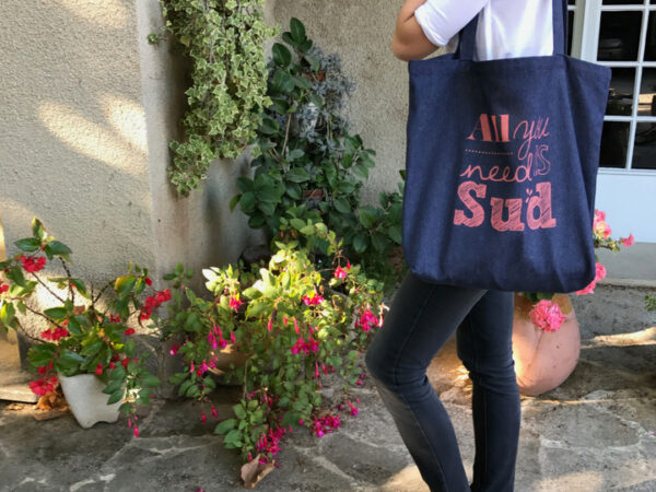 Cabas en jean bleu All you need is sud Marius – Image 2