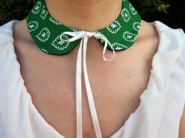 Col Claudine provençal vert ruban – Image 3