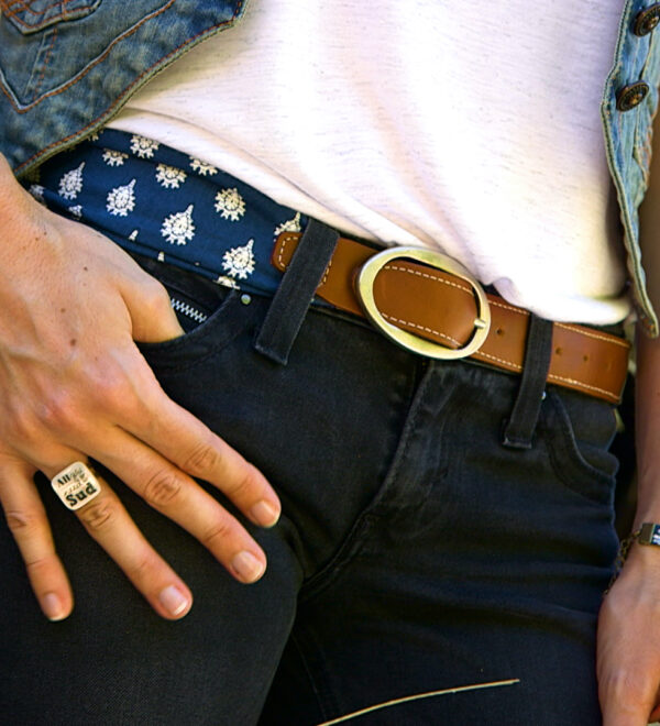 ceinture femme bleue