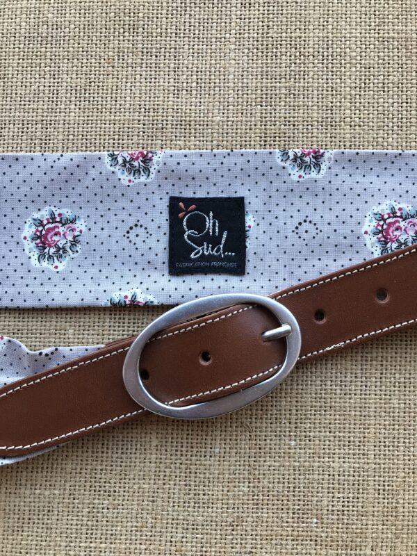 Ceinture cuir tissu provençal – Image 7