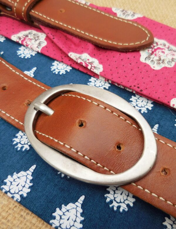 Ceinture cuir tissu provençal – Image 3