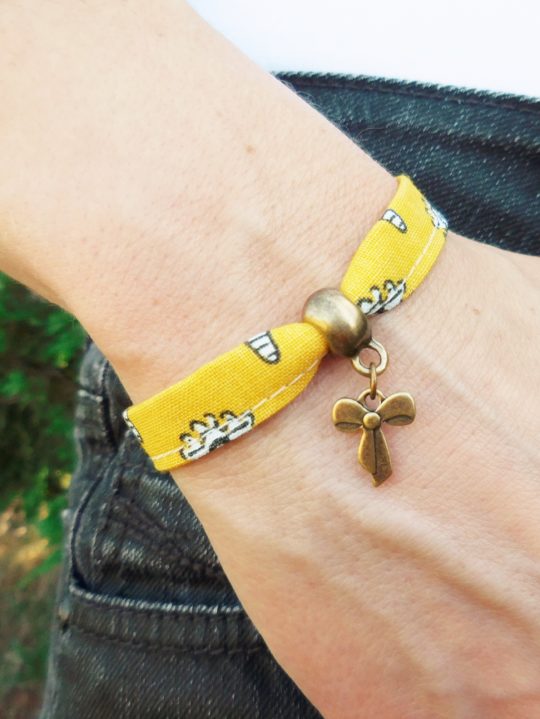 braceletl iberty jaune bohème hippie chic