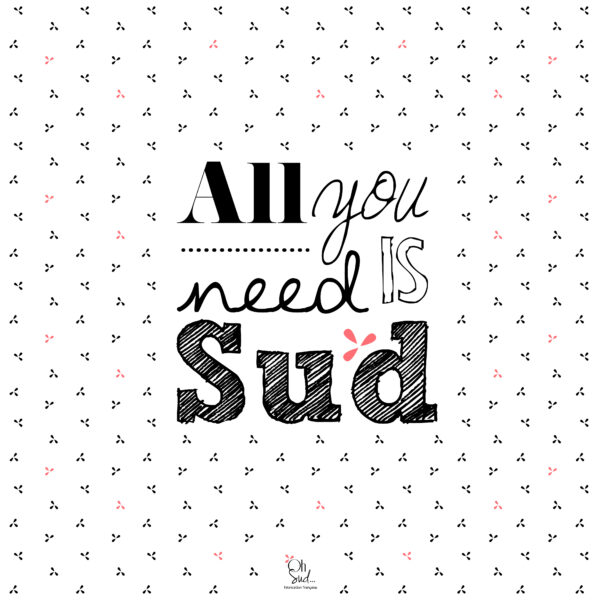 Foulard carré de soie All You Need Is Sud – Image 9