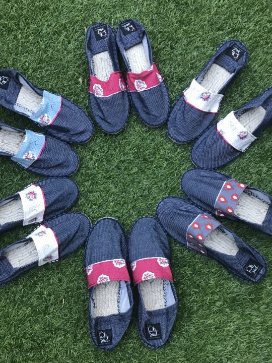 espadrilles jean tissu liberty