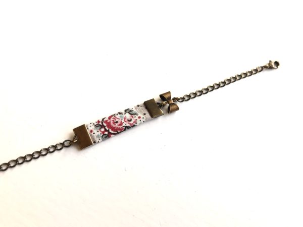 bracelet liberty gris fleuri noeud