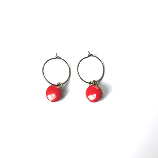 Boucles d'oreilles créoles rouge