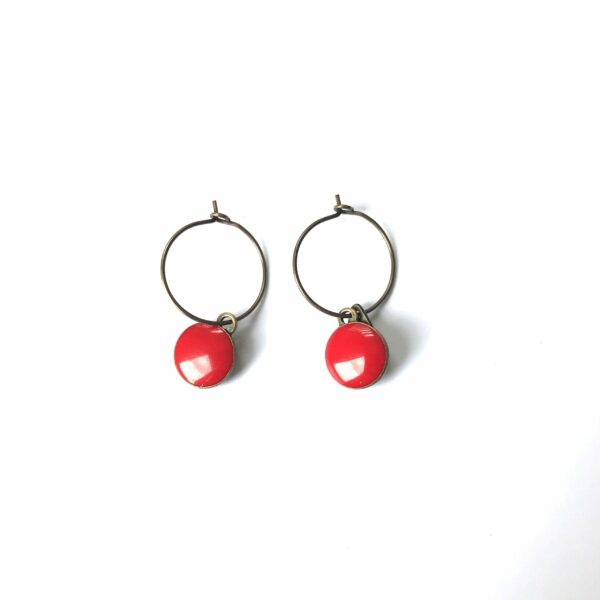 Boucles d'oreilles créoles rouge