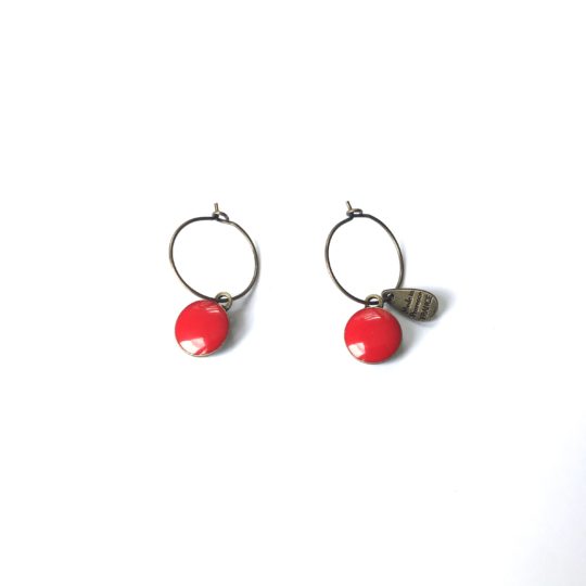 Boucles d'oreilles créoles rouge