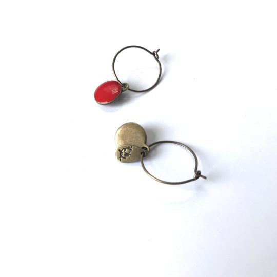 Boucles d'oreilles créoles rouge