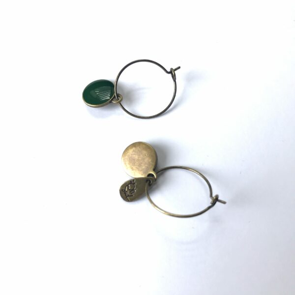 Boucles d'oreilles créoles vertes