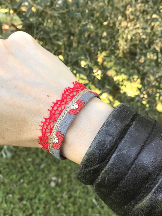 bracelet liberty dentelle rouge
