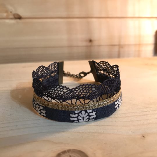 bracelet liberty bleu dentelle