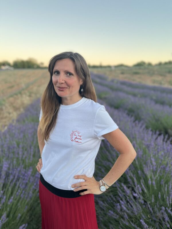 T-shirt blanc brodé Tu me fends le cœur – Image 9